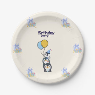 birthday pinguin  paper plate