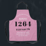 Birthday Pink Apron<br><div class="desc">A personalised classic pink apron design for that birthday celebration for somebody born in any year. Add the name and year to this vintage retro style pink, white and black design for a custom birthday gift. Easily edit the name and year with the template provided. A wonderful custom birthday gift....</div>