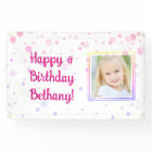 Birthday Pink Confetti Dots Photo Personalised