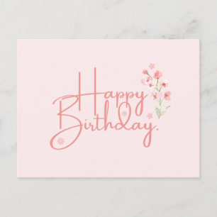Birthday PInk Flower Postcard