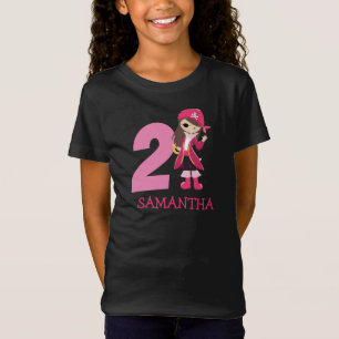 Birthday Pink GIRL Party Pirate 2nd Name  T-Shirt