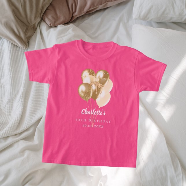 Birthday pink gold balloons T-Shirt (Creator Uploaded)