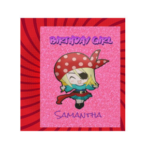 Birthday Pink Pastel Pirate Girl Card