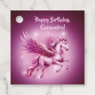 Birthday Pink Pegasus Fantasy Design Favour Tags