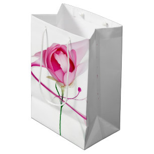 Birthday Pink Peony Bud Abstract Medium Gift Bag