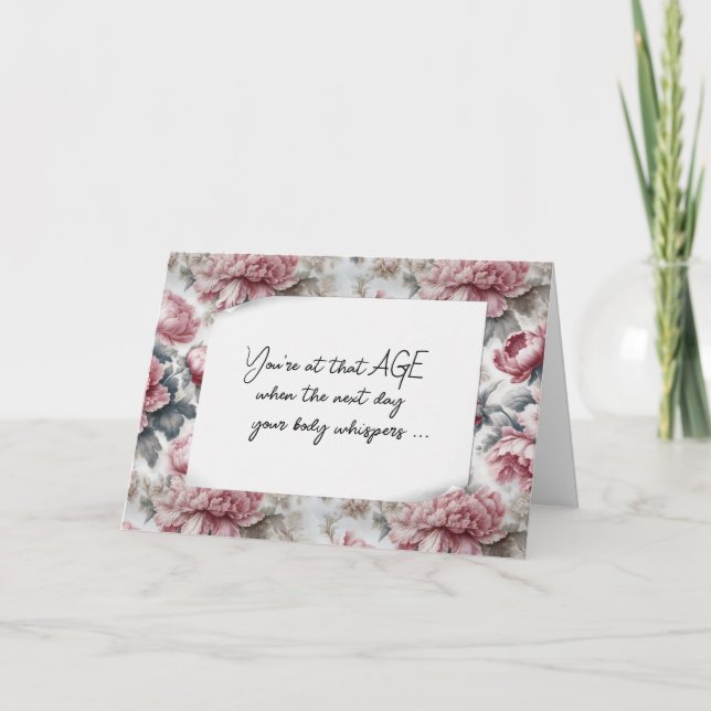 Birthday Pink Peony Humour Card (Front)