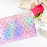 Birthday pink purple glitter holographic tissue paper<br><div class="desc">For a feminine and glamourous  Sweet 16,  16th  (or any age) birthday.  A rainbow,  unicorn holographic background in pink,  purple,  rose gold and mint green with blush pink faux glitter. Personalise and add a date,  name and age 16.  The name is written with a trendy hand lettered style script.</div>