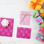 Birthday pink white name girl wrapping paper sheet<br><div class="desc">Elegant,  classic,  glamourous and feminine style party wrapping paper sheets. 2 sheets with hot pink background colour,  1 sheet with pastel pink background.
Personalise and add a name and age.</div>