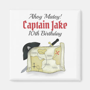 Birthday Pirates Treasure Map Party Favour Magnet