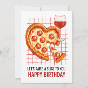 Birthday Pizza Greeting Card: Fun Foodie Celebrati Holiday Card