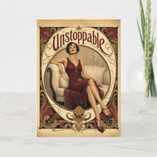 Birthday Poised Woman in Art Nouveau Style Card