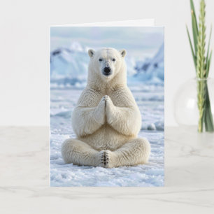 Birthday Polar Bear in a Yoga Pose Card