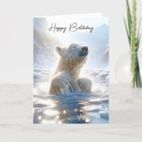 Birthday Polar Bear In Arctic Water