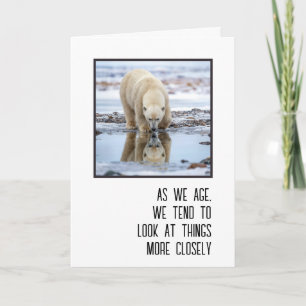Birthday Polar Bear Looking at its Reflection Card