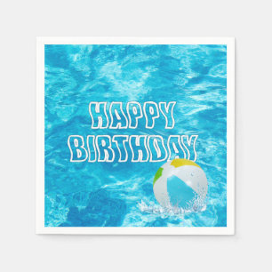 Birthday Pool Party Fun Napkin