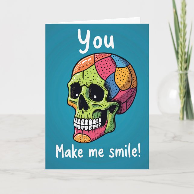 Birthday Pop Art Skull Card (Front)
