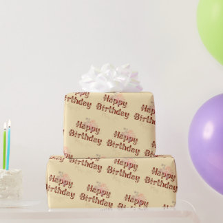 Birthday Posie on Banana Mania Wrapping Paper