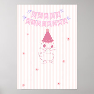 Birthday poster for baby girl