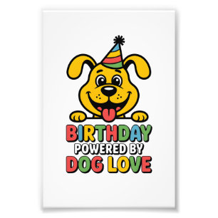 Birthday Powered by Dog Love Design Photo Print
