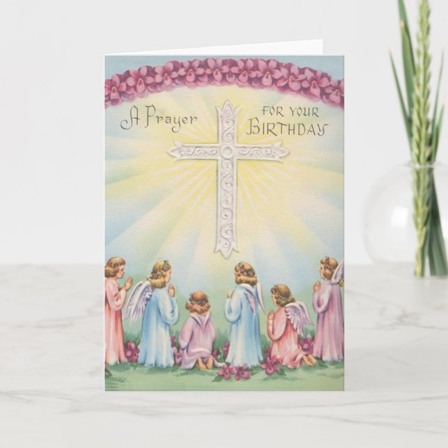 Birthday Prayers From Angels Card (Front)