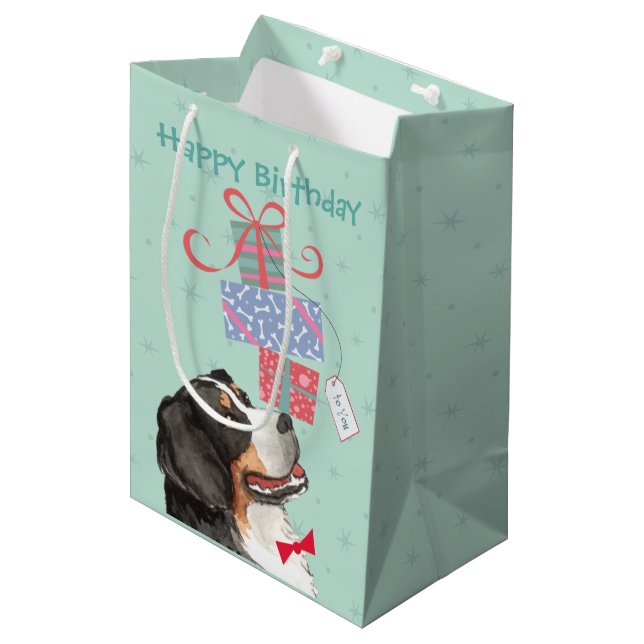 Birthday Presents Berner Medium Gift Bag (Front Angled)