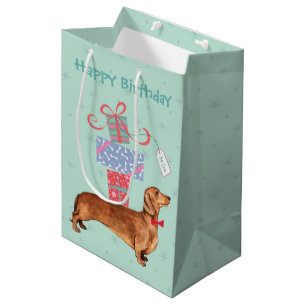 Birthday Presents Dachshund Medium Gift Bag
