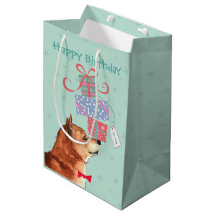 Birthday Presents Shiba Inu Medium Gift Bag