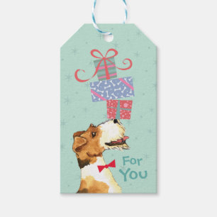 Birthday Presents Wire Fox Terrier Gift Tags