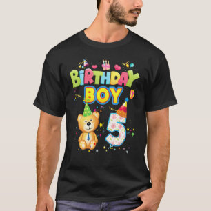 Birthday Prince 5th Cute Teddy Bear 5 Year Old Boy T-Shirt