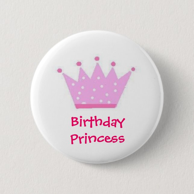 Birthday princee (Polka Dot) 6 Cm Round Badge (Front)