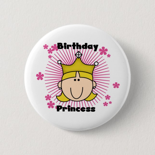 Birthday Princess 6 Cm Round Badge (Front)