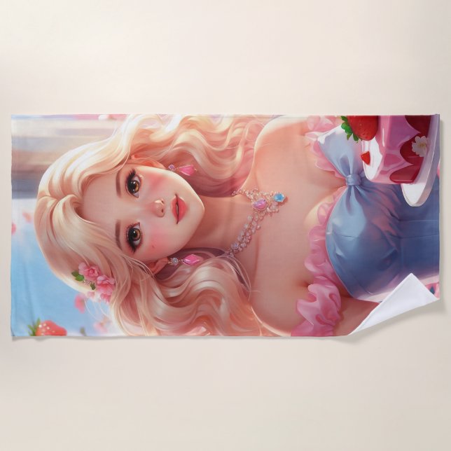 Birthday princess  beach towel (Front)
