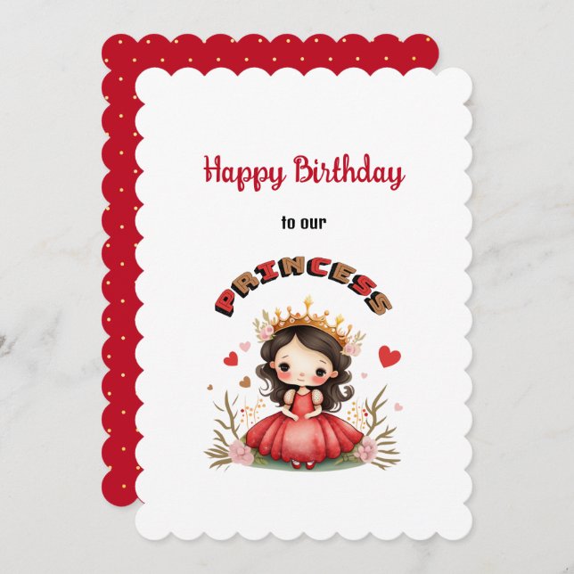 Birthday princess card (Front/Back)
