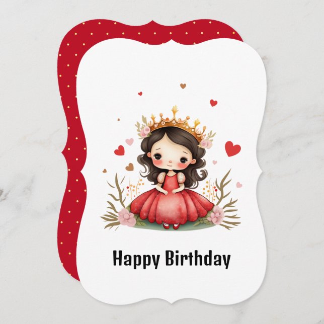 Birthday princess card (Front/Back)