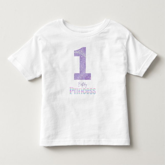 Birthday Princess Crown T-Shirt for 1 year old (Front)