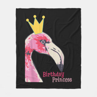 Birthday Princess Girl Flamingo | Cute Flamingo Fleece Blanket
