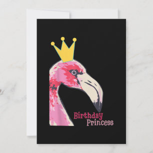 Birthday Princess Girl Flamingo Cute Flamingo Invitation