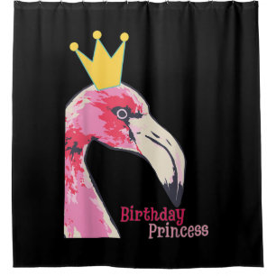 Birthday Princess Girl Flamingo Cute Flamingo Shower Curtain