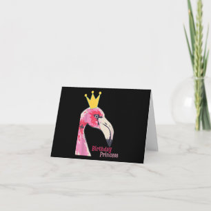 Birthday Princess Girl Flamingo Cute Flamingo Thank You Card