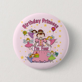Birthday Princess I'm Four T-shirts and Gifts 6 Cm Round Badge