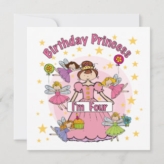 Birthday Princess I'm Four T-shirts and Gifts Card