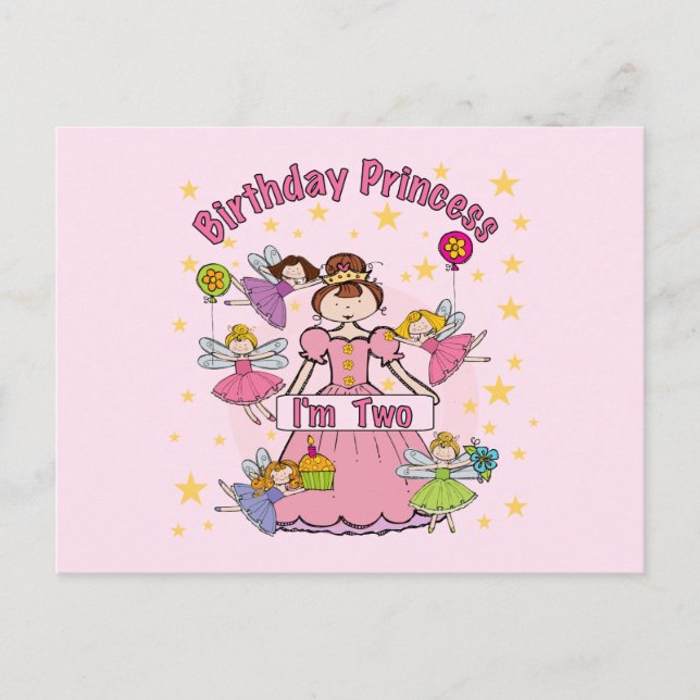 Birthday Princess I'm Two T-shirts and Gifts Postcard (Front)