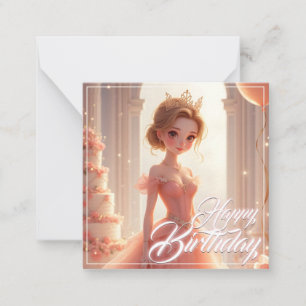 Birthday Princess in a Dreamy Pink Gown Card