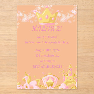BIRTHDAY PRINCESS INVITATION PEACH COLOR