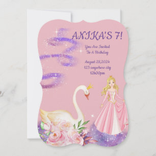 BIRTHDAY PRINCESS INVITATION PEACH COLOR