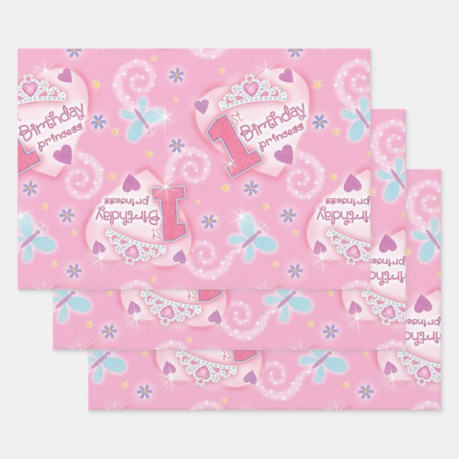 Birthday Princess Wrapping Paper Sheet (Set)