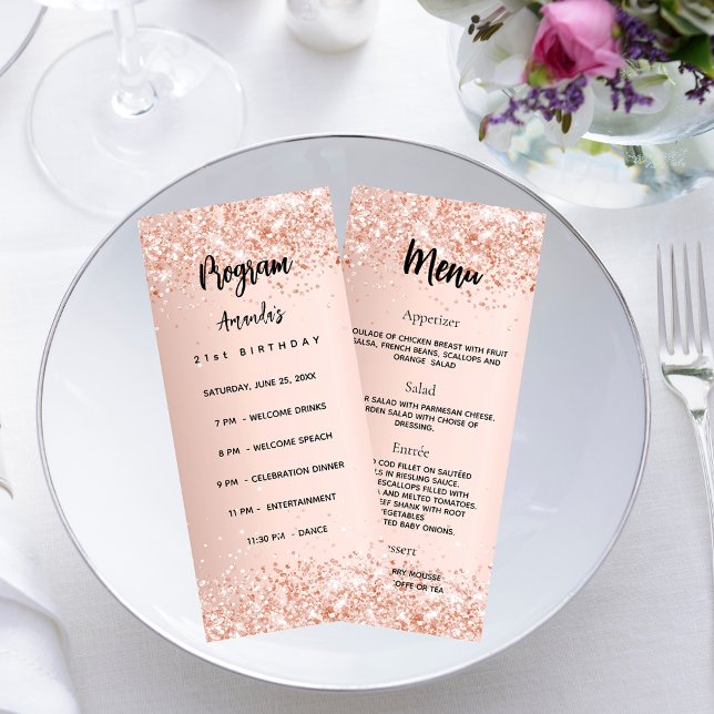 Birthday Progam Menu rose gold (Creator Uploaded)