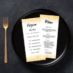 Birthday Progam Menu white gold confetti<br><div class="desc">Birthday party program on the front and the menu on the back.  Personalise and add a name,  age,  date,  program on the front and a the menu on the back.  A chic white background,  decorated with faux gold confetti.  Black coloured letters.</div>
