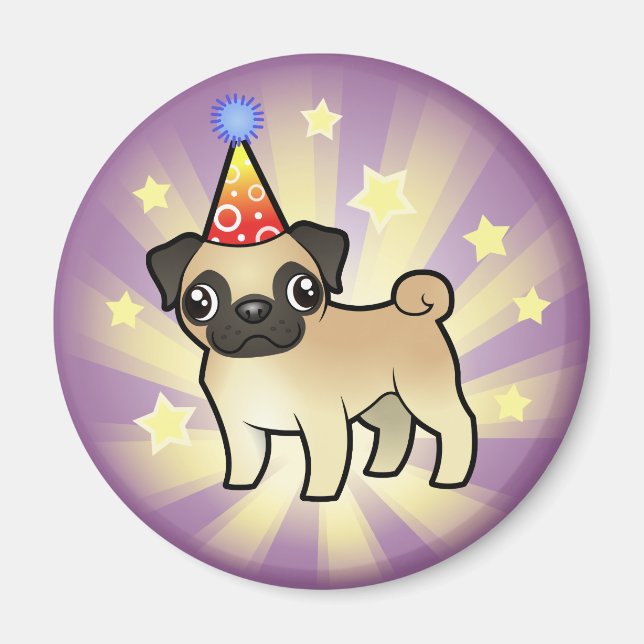 Birthday Pug Magnet (Front)