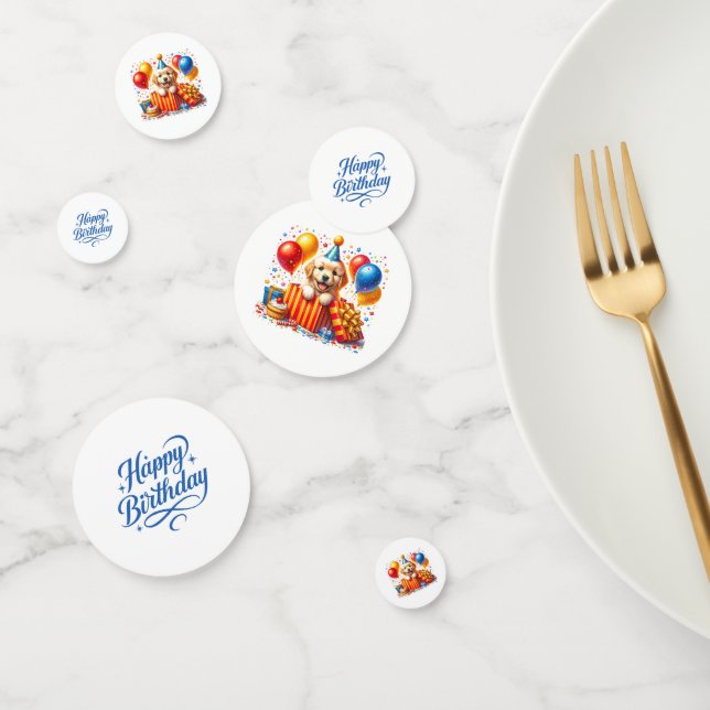 Birthday Puppy Table Confetti (Group)